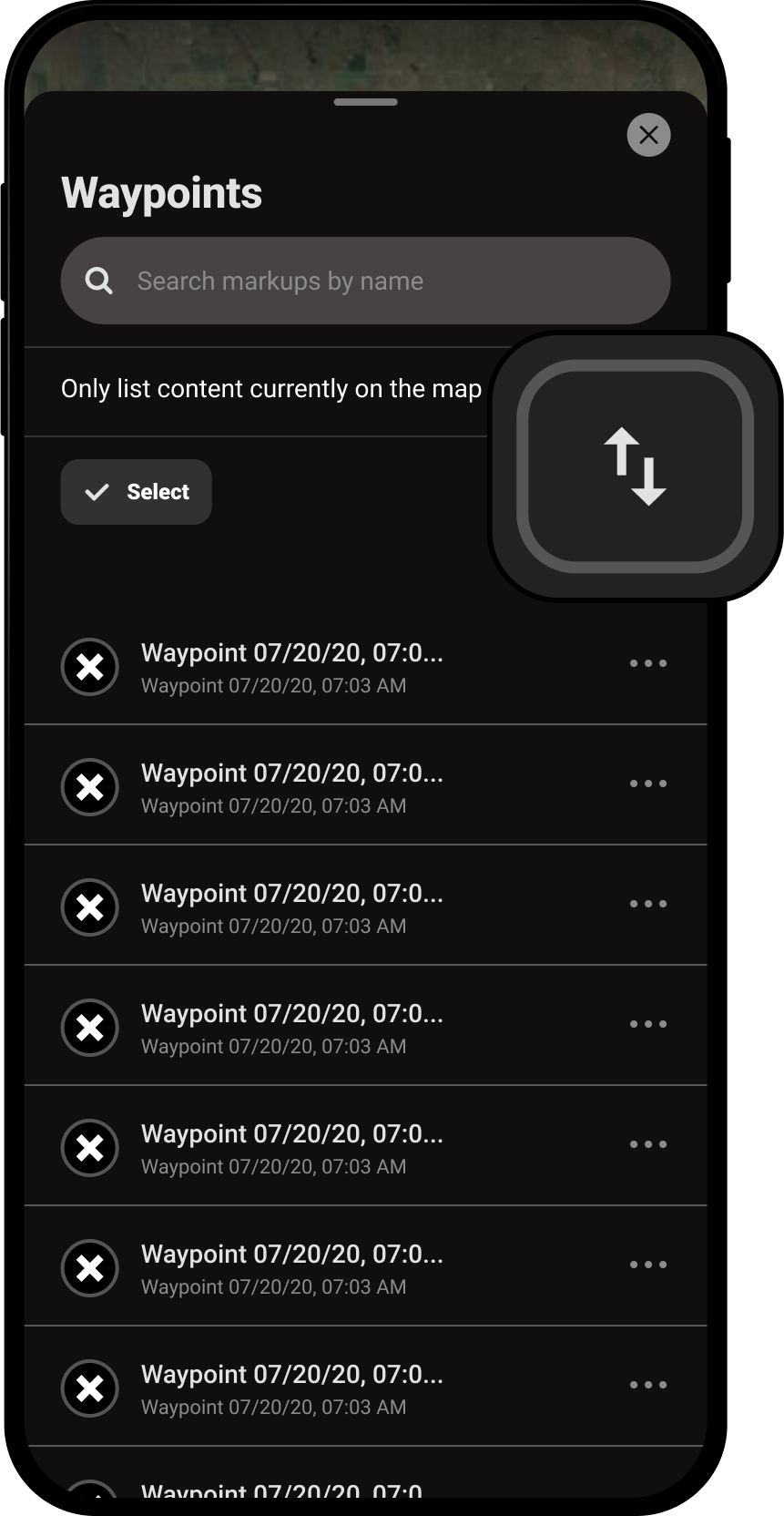 Sort Waypoints Menu Offroad App.png