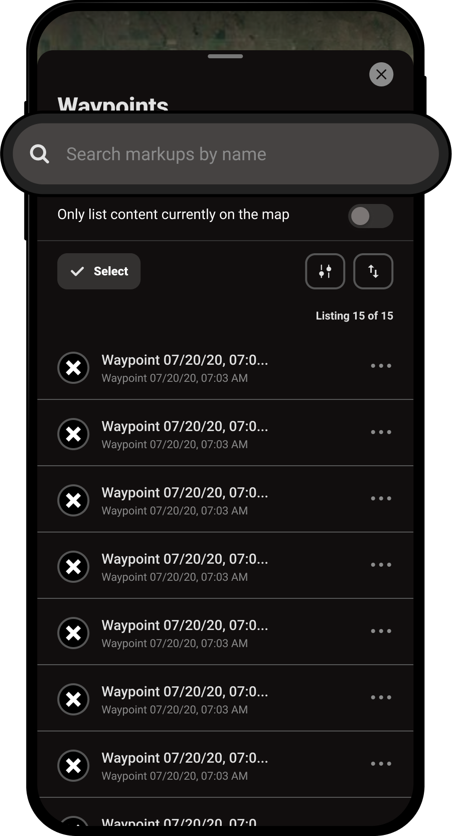 Search Markups Waypoints Menu Offroad App.png