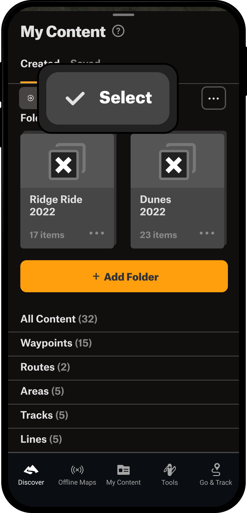 Select My Content Menu Offroad App.png