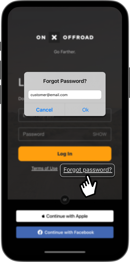 Forgot Password Log in Offroad App.png
