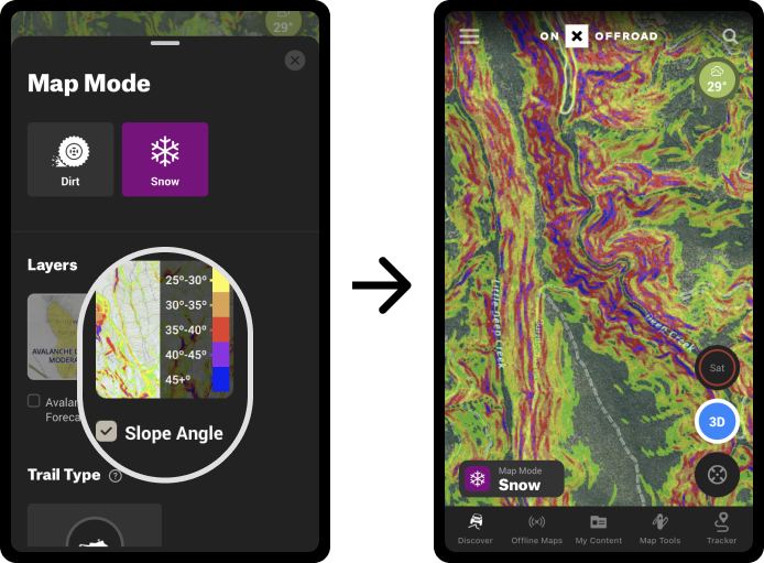 Viewing Slope Angles in onX Offroad onX Offroad